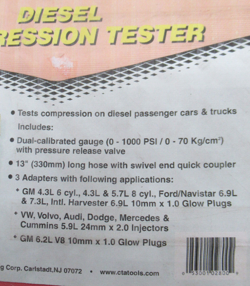 CTA 2800 DIESEL COMPRESSION TESTER