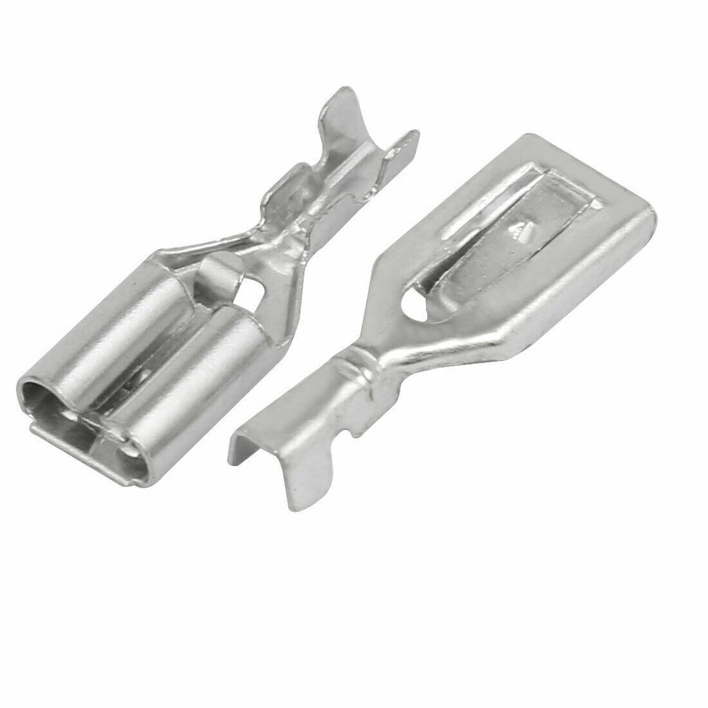 15Pcs Self-locking 6.3mm Width 0.4mm Thick Flag Crimp Terminal Connectors #