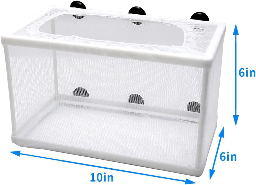 2 Pack Fish Tank Breeder Net,Fish Isolation Breeding Hatching Box, Plastic Frame