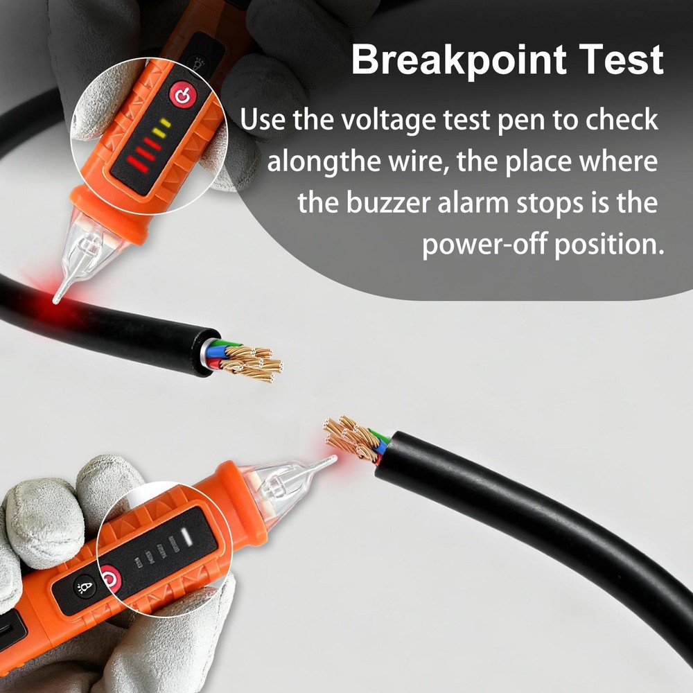 MXCOIRTP Voltage Tester, Non-Contact Detector, Electrical Orange