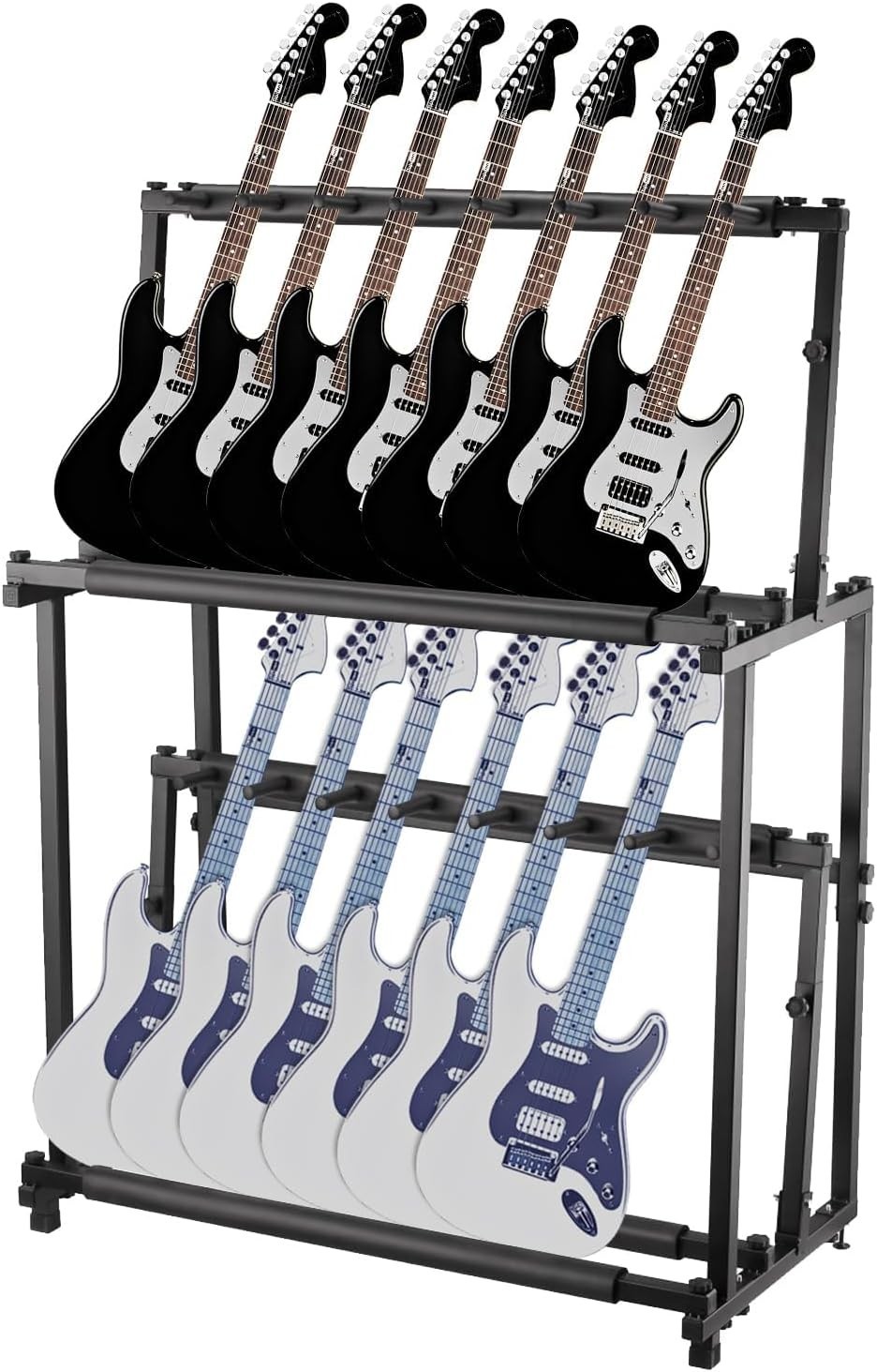Multi Guitar Stand Folding 14 Standing Floor Multiple Guitars Display Rack Adjus