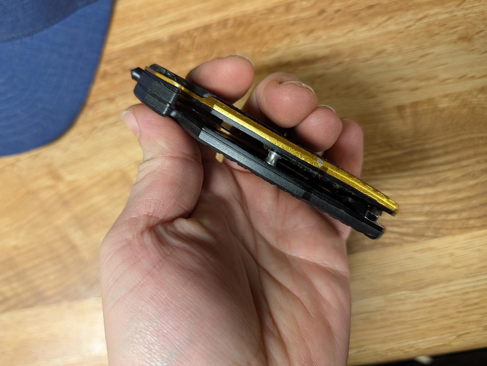 MAX FORCE Folding Utility Knife with Black and Gold Handle