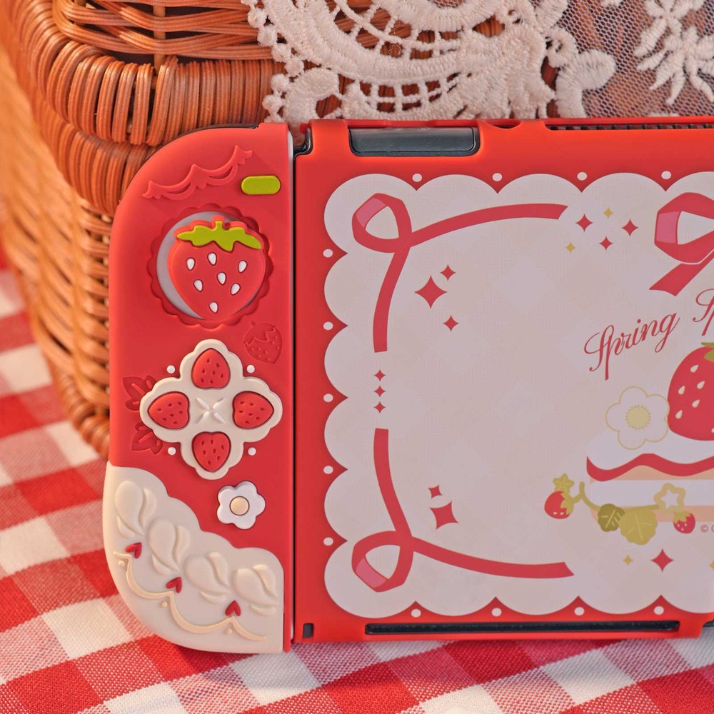 GeekShare Protective Case for Nintendo Switch / OLED & Joycon Cover Strawberry