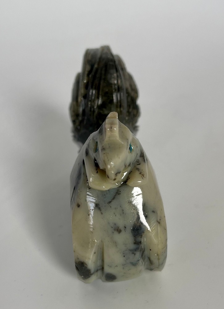 Gray Chicken Carved Soapstone Figurine