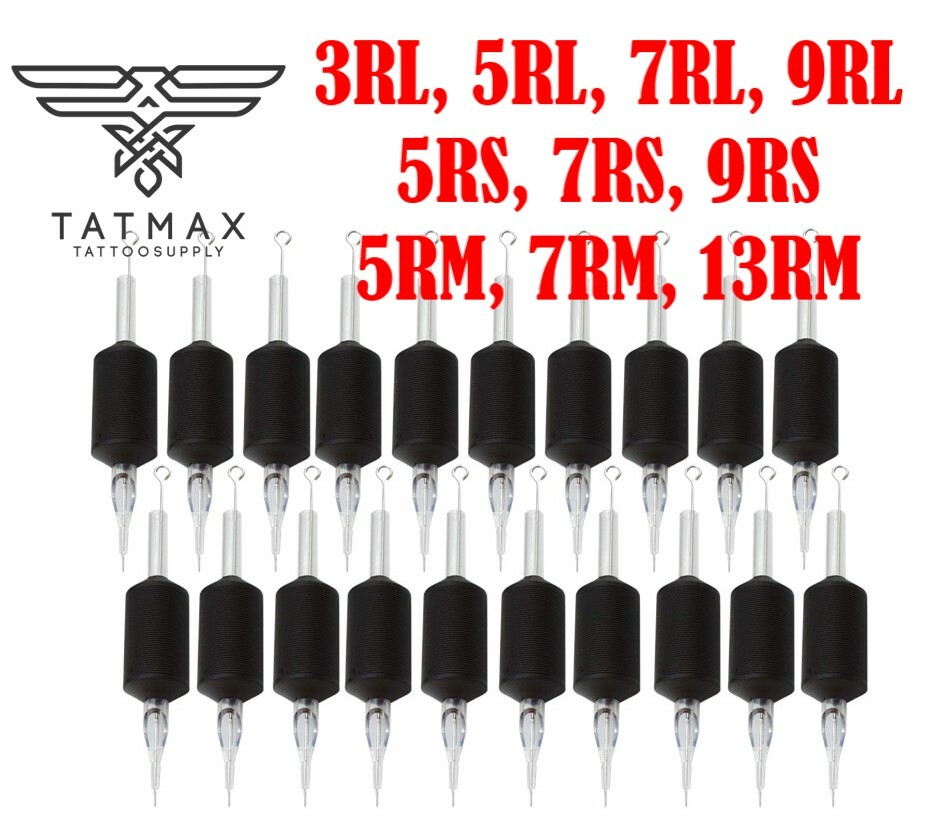 Disposable Tattoo Needles Tubes Combo 25mm 1" Grip 40PCS MIXED Sizes RL,RS,RM