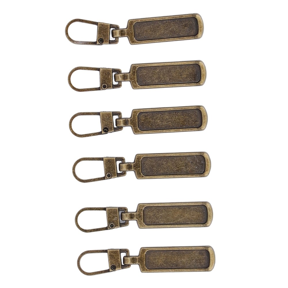 § Bronze 6Pcs Zipper Pull Tab Rustproof Detachable Colred Zipper Pull