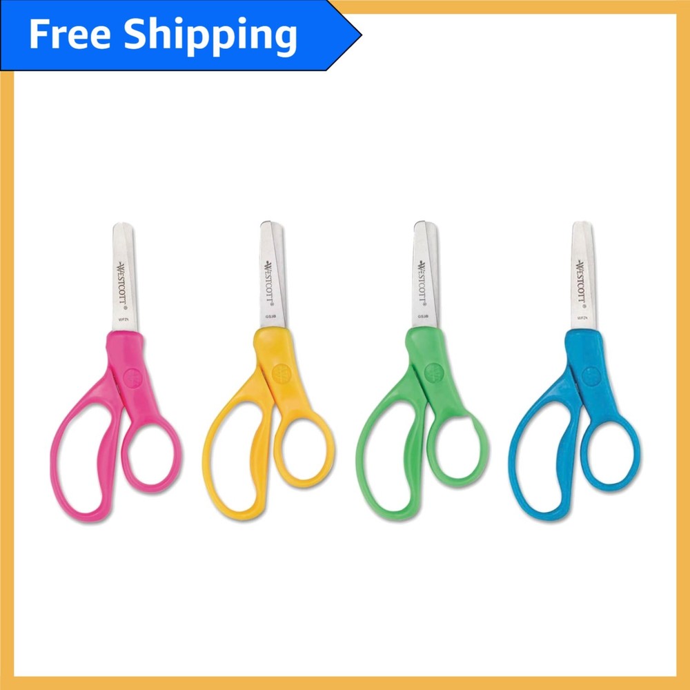 Kids' 5-Inch Safety Scissors with Blunt Tip - Ideal for Creative Fun & Learning