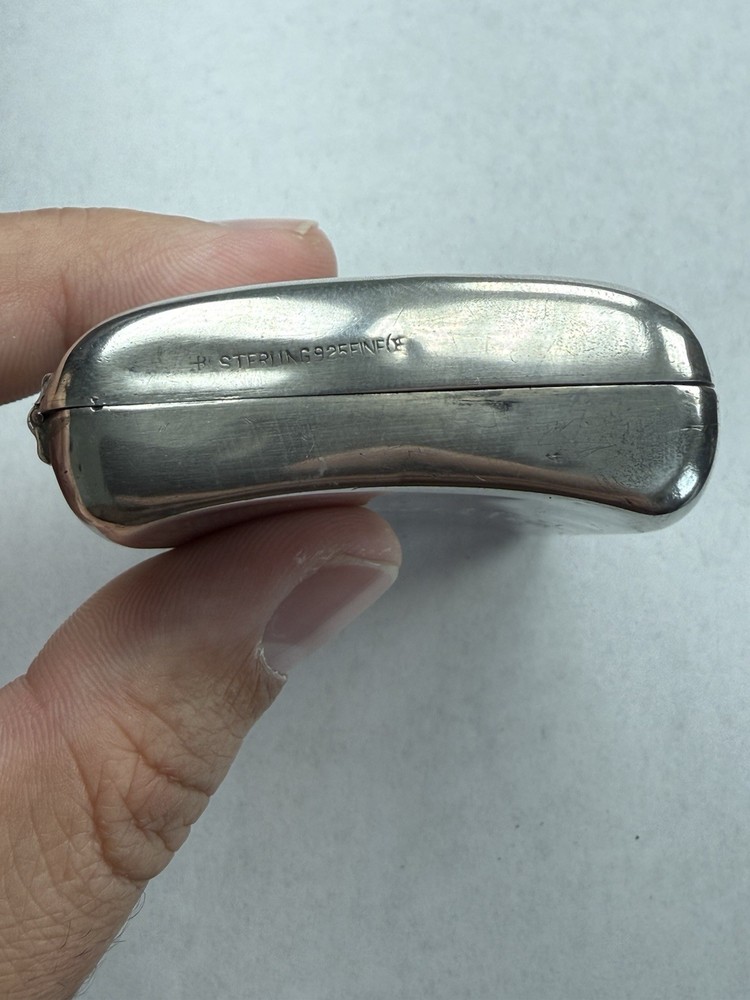 Antique Art Deco Sterling Silver Match/Cigarette Case Man On Horse - 48.9g