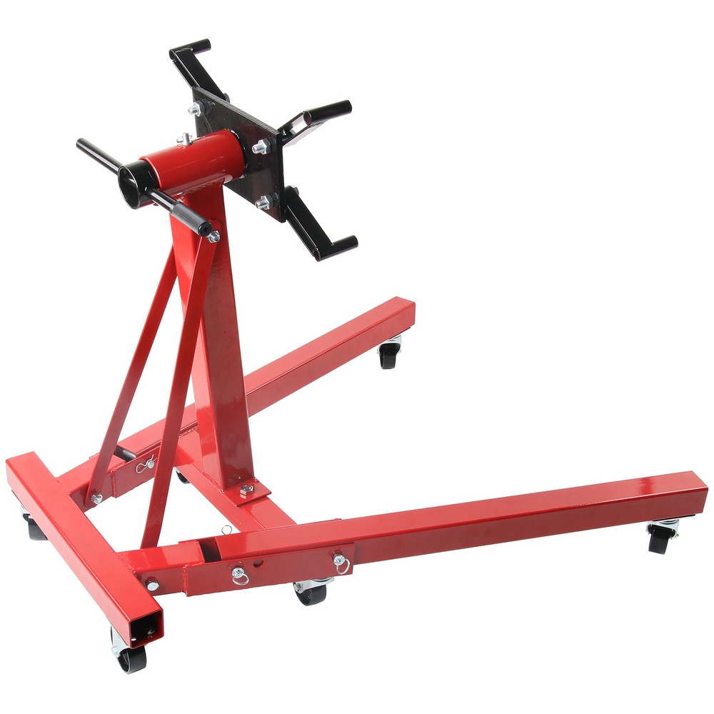 Red 2000LBS Steel Rotating Engine Stand with 360 Degree Adjustable Mounting Head