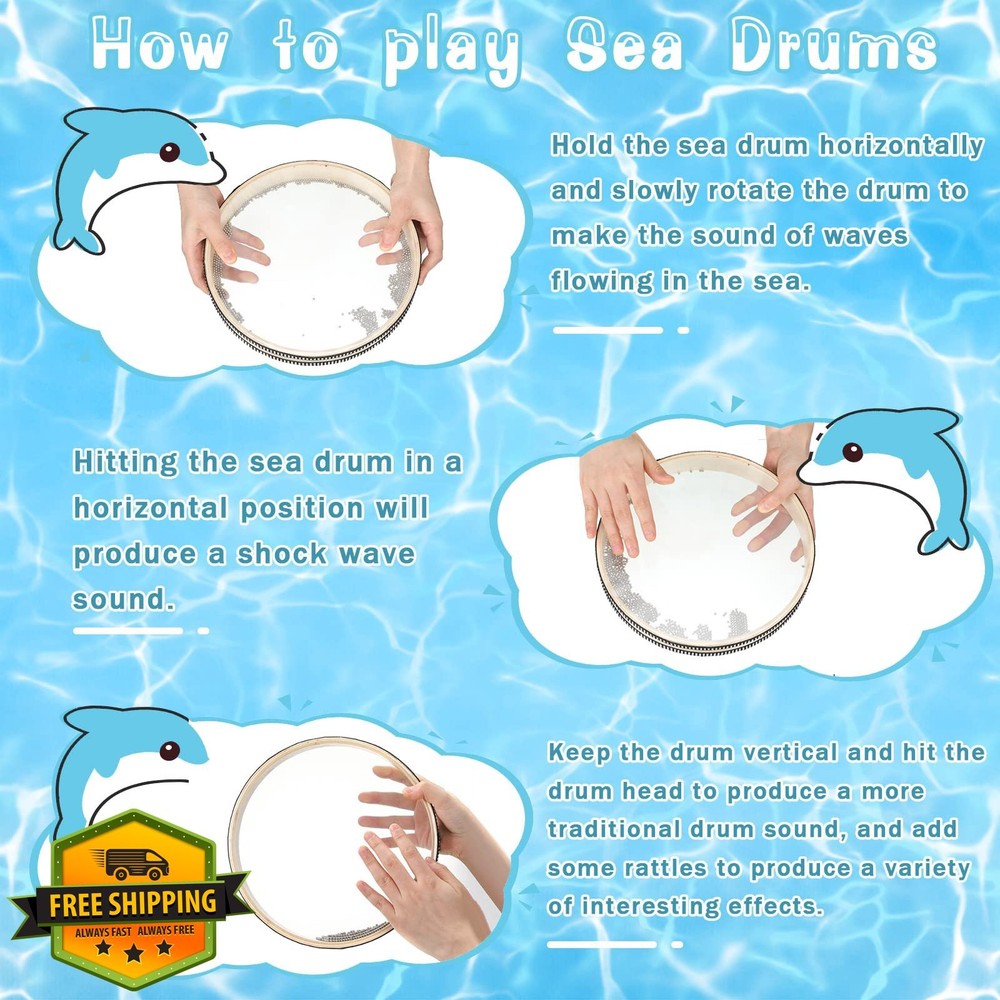 Boao 12" Sea Drum Wave Bead Percussion Instrument