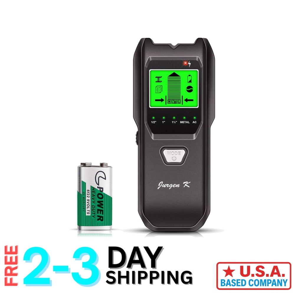 Upgraded Wall Scanner with LCD Display & Audio Alert for Studs and Wires - Black