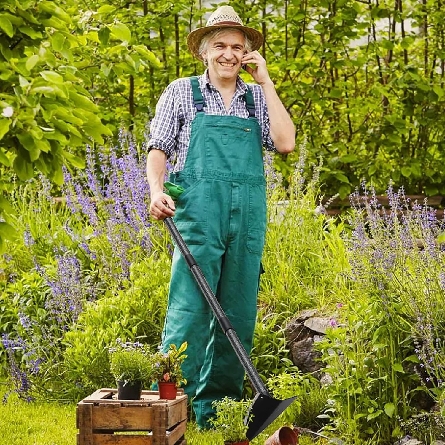 Hoe Garden Tool,Triangle Gardening Hoe with Sharp Blade for Digging,Weeding,Cutt