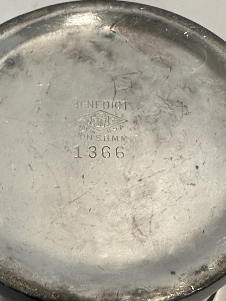 Benedict Heavy Silverplated Lidded Creamer With Nice Patina