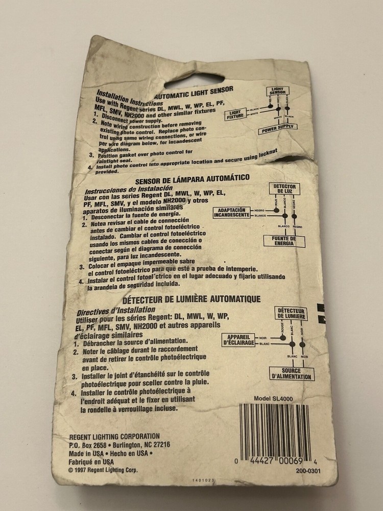 REGENT SL4000 Automatic Light Sensor - New