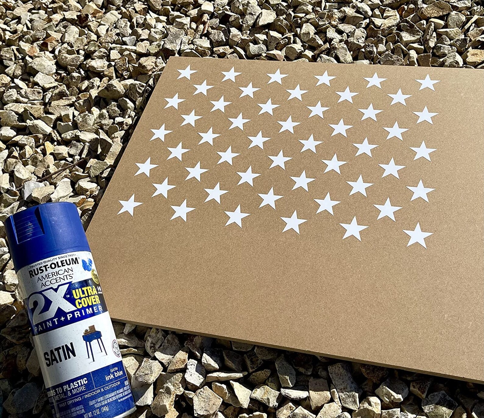 American Flag Vinyl 50 Star Union (Stencil / Decal) - Multipurpose & Wood Flag