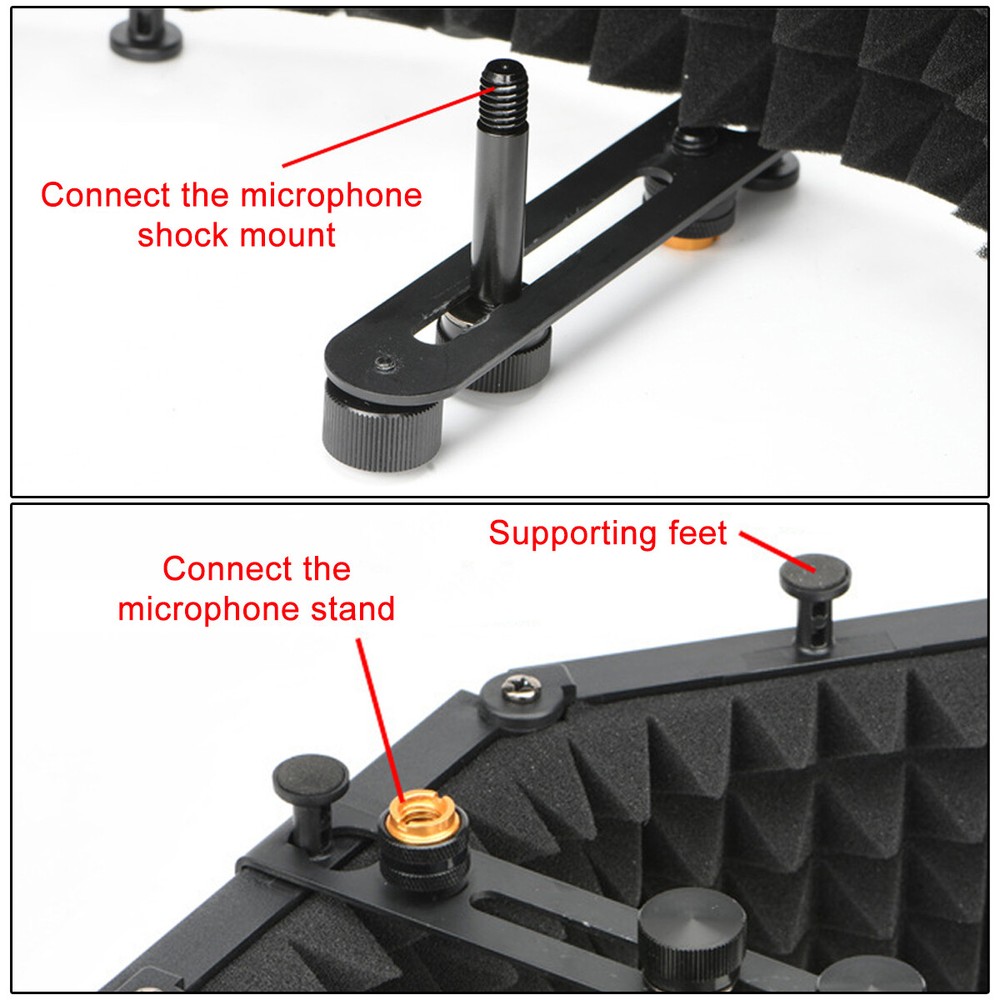 Studio Microphone Isolation Shield Filter Sound Absorber Recording Foam Panel