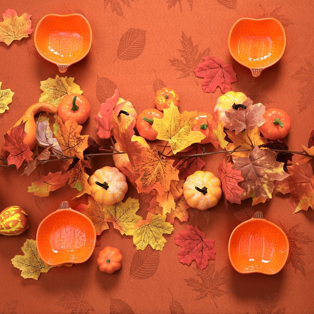 Tegeme Fall Tablecloth 60 x 120 in Autumn 60" x 120" (Rectangular), Rust