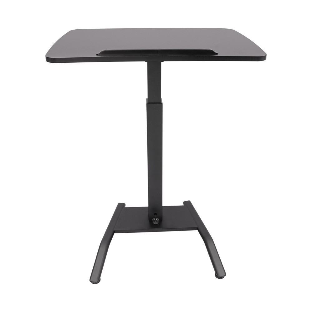 Adjustable 25.5“ Rolling Podium Desk Standing Lifting Computer Desk Black