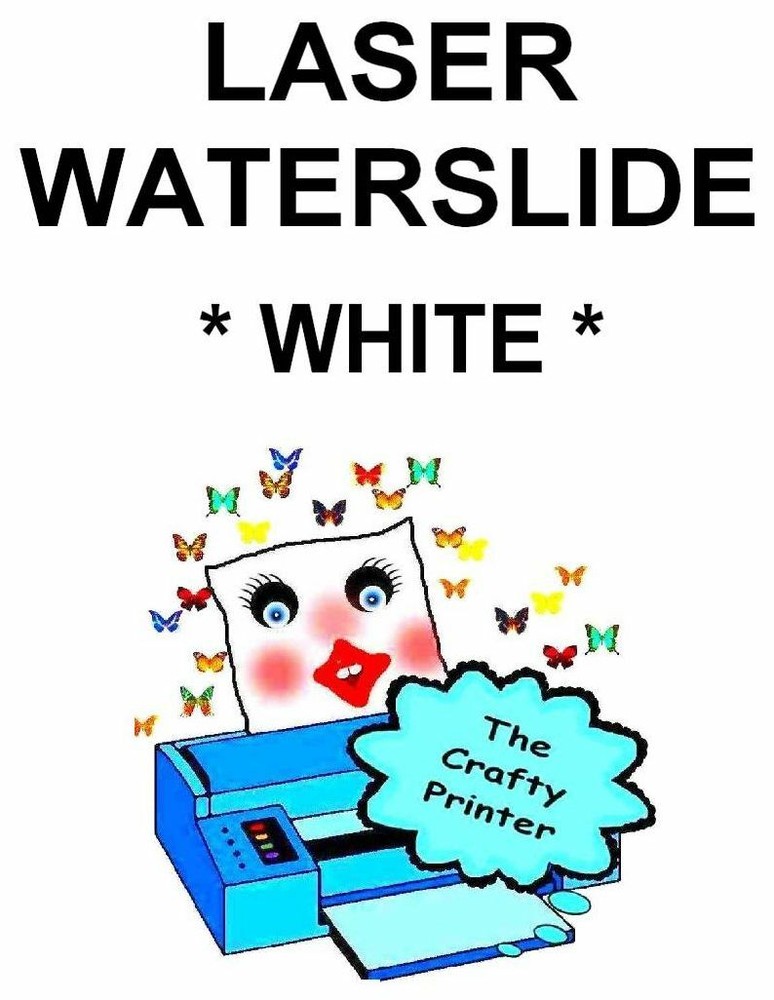 LASER Printer Water Slide Decal Paper -  5 Sheets - WHITE