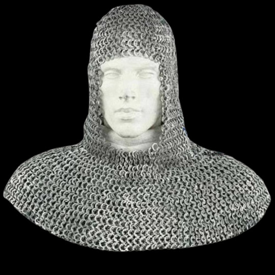 8 mm Round Riveted Chainmail Coif | Medieval Chain Mail Hood Armor