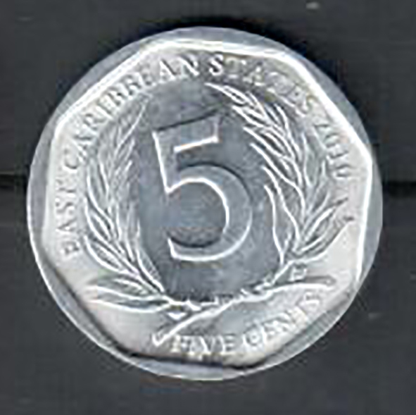 East Caribbean 5 Cent Coin - 2010