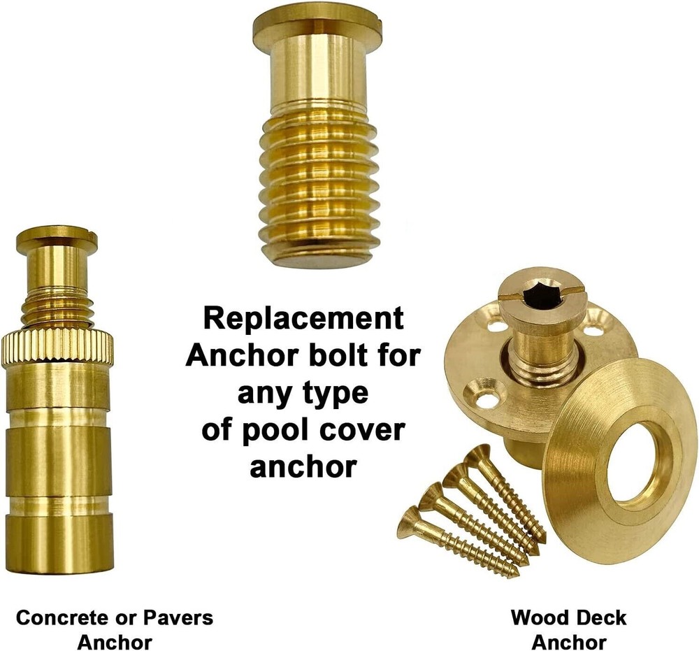 Pool Cover Brass Anchor Head Screw Bolt