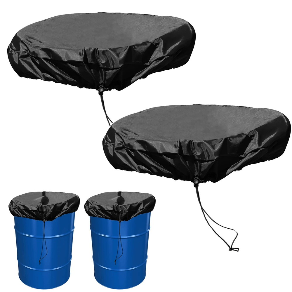 55 Gallon Drum Cover Drawstring Stretchable Waterproof Barrel Protector