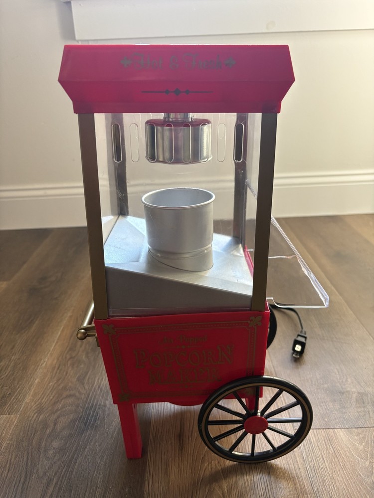 Nostalgia Electrics Old Fashioned Red Kettle Popcorn Maker