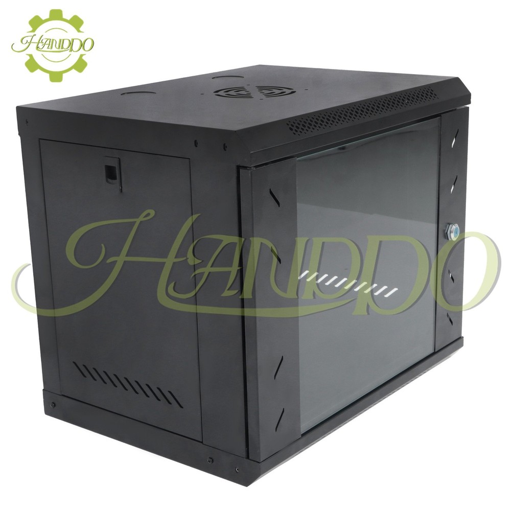 9U Wall Mount IT Data Network Server Rack Cabinet Enclosure 15.5" Depth Black