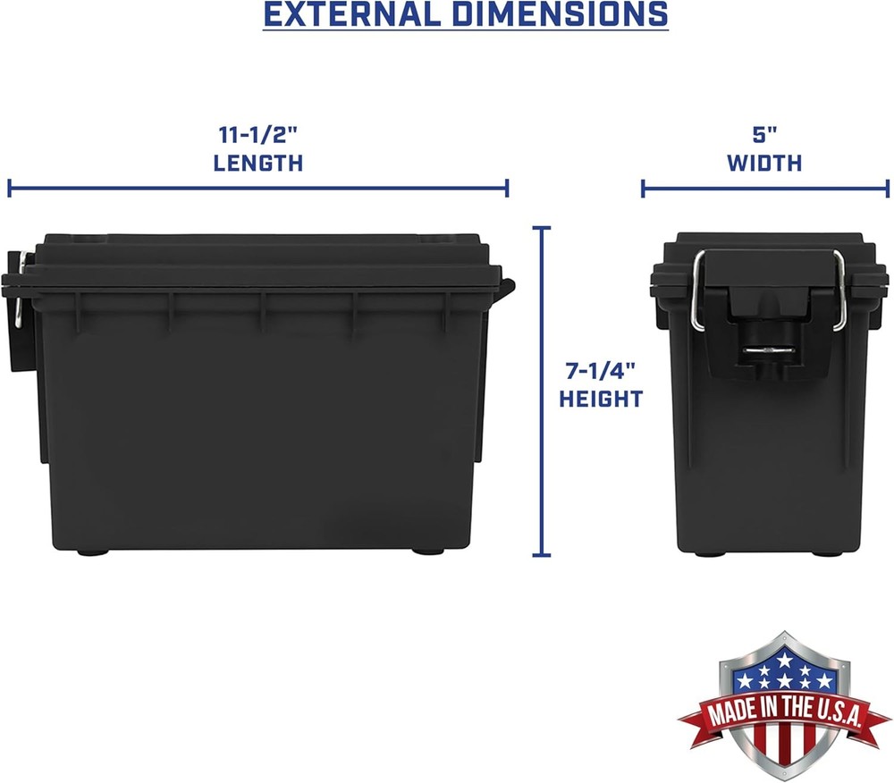 Sheffield 12629 Ammo Storage Box, Stackable .30 Cal Field Boxes, Water and Dust