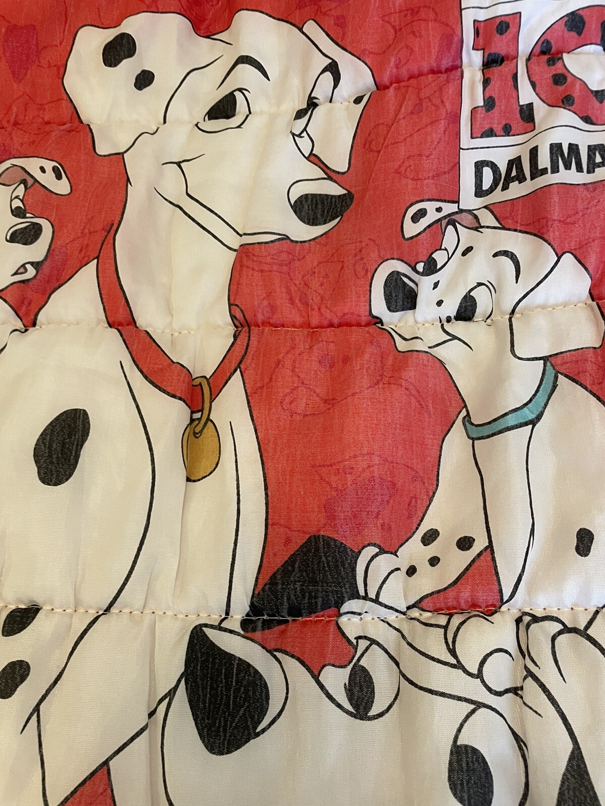 Vintage 90's Disney 101 Dalmatians Red Double Sided Youth Sleeping Bag Read
