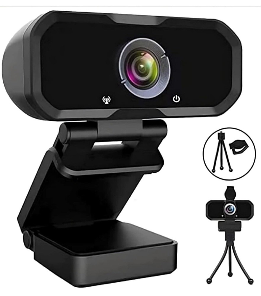 Webcam HD 1080P,Webcam with Microphone,Webcam with Privacy Shutter and Tripod
