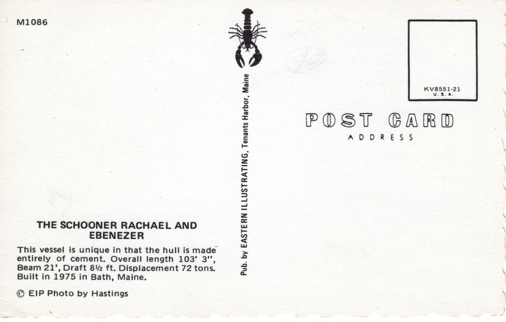 THE SCHOONER RACHAEL & EBENEZER - PC5129