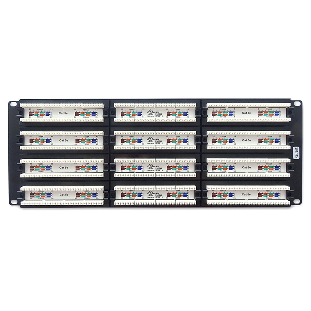 96 Port Cat5E RJ45 110 Patch Panel 4U 19" Rack Mount Network LAN Server Cabinet