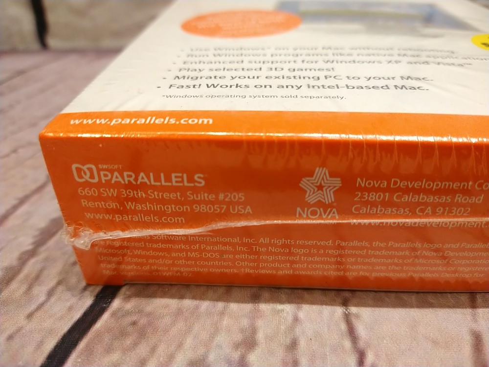 PARALLELS DESKTOP 3.0 For MAC - Run Windows On MAC - NEW in SEALED BOX