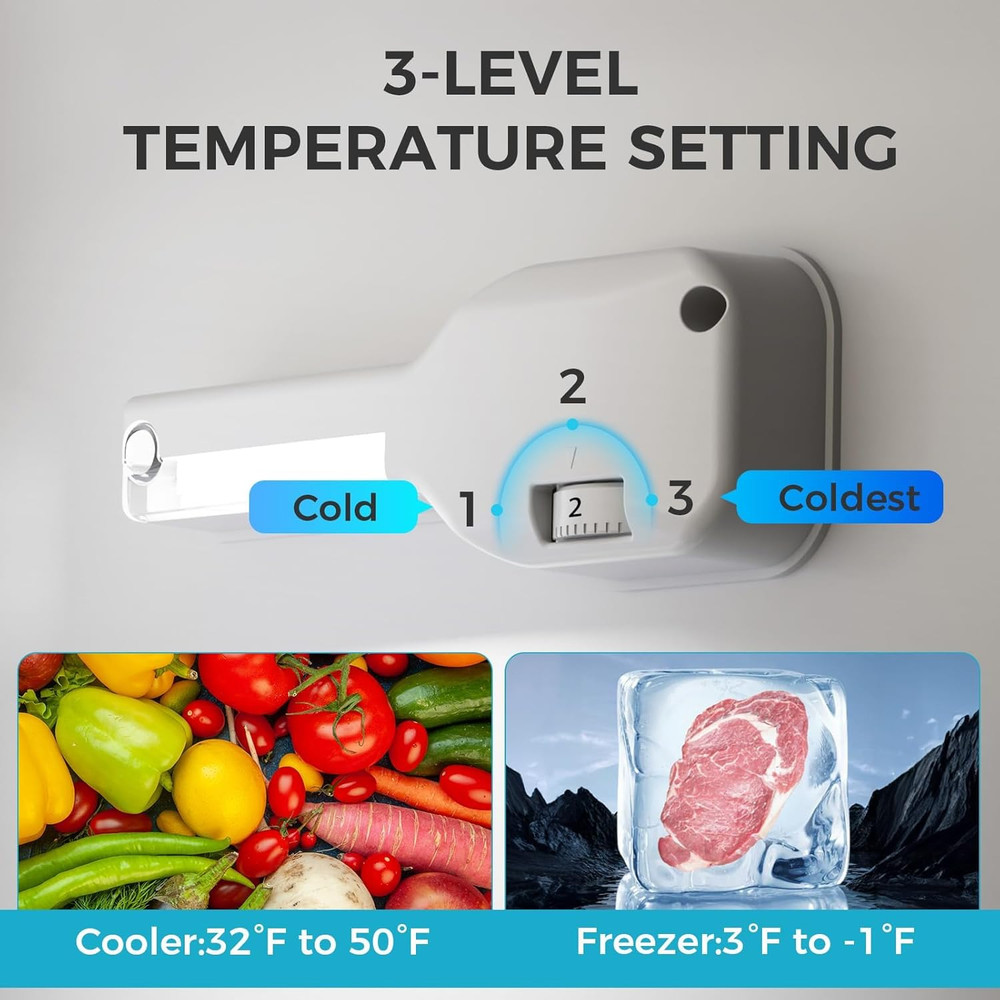Energy Efficient 3.2 Cu.Ft Refrigerator with Quiet Freezer - Compact Design