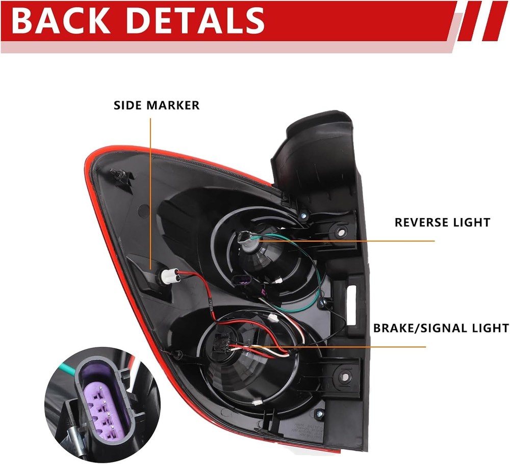 Tail Light Assembly Compatible With 2010 2011 2012 2013 Right Passenger Side