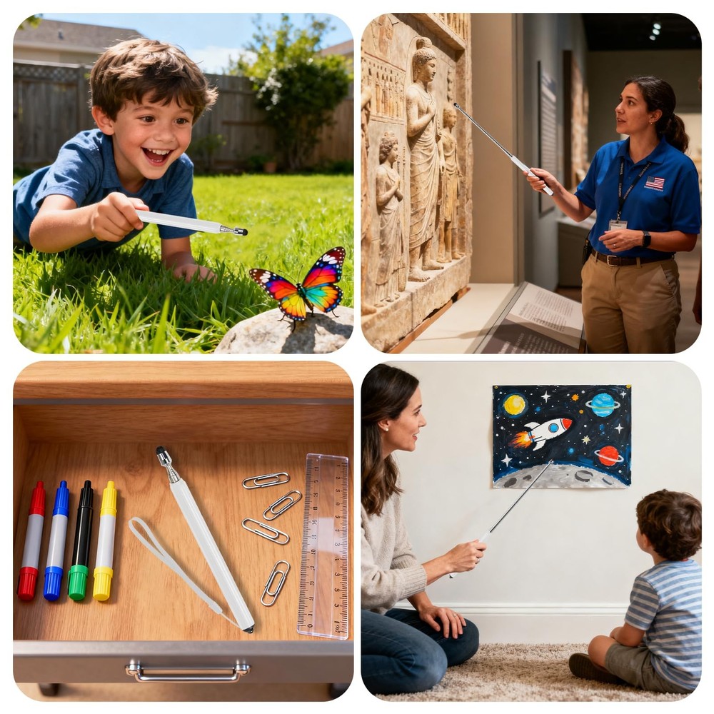 Universal Telescopic Stylus Pen for Touch Screens, Retractable Pointer Stick ...