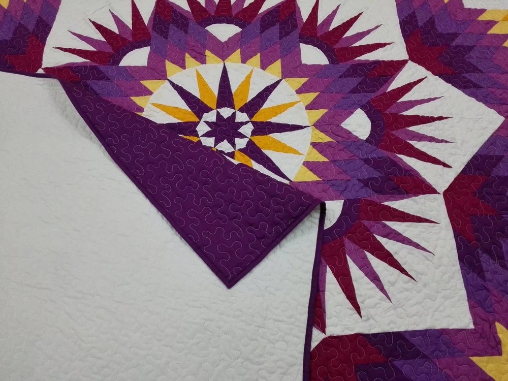 King size machine pieced and quilted Patchwork quilt#113