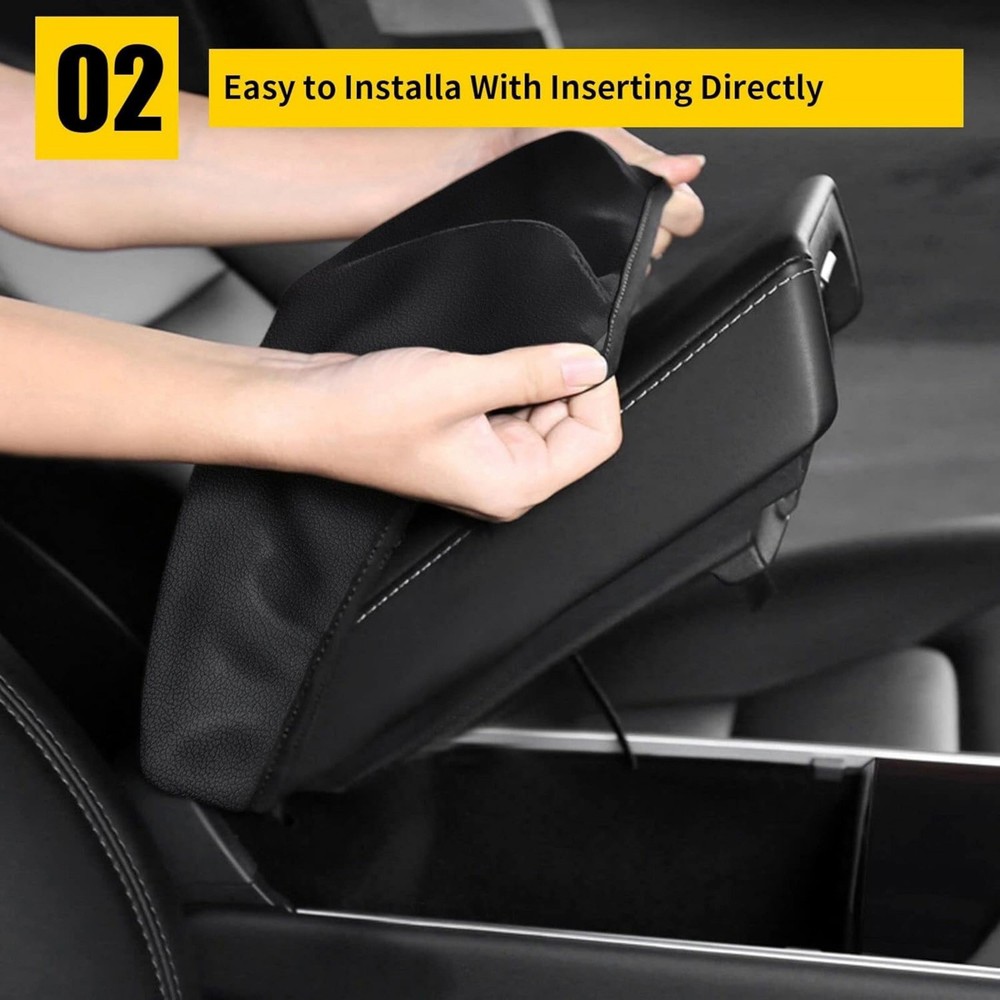 Center Console Armrest Cover Replacement for Ford Explorer 2011-2019 Leather
