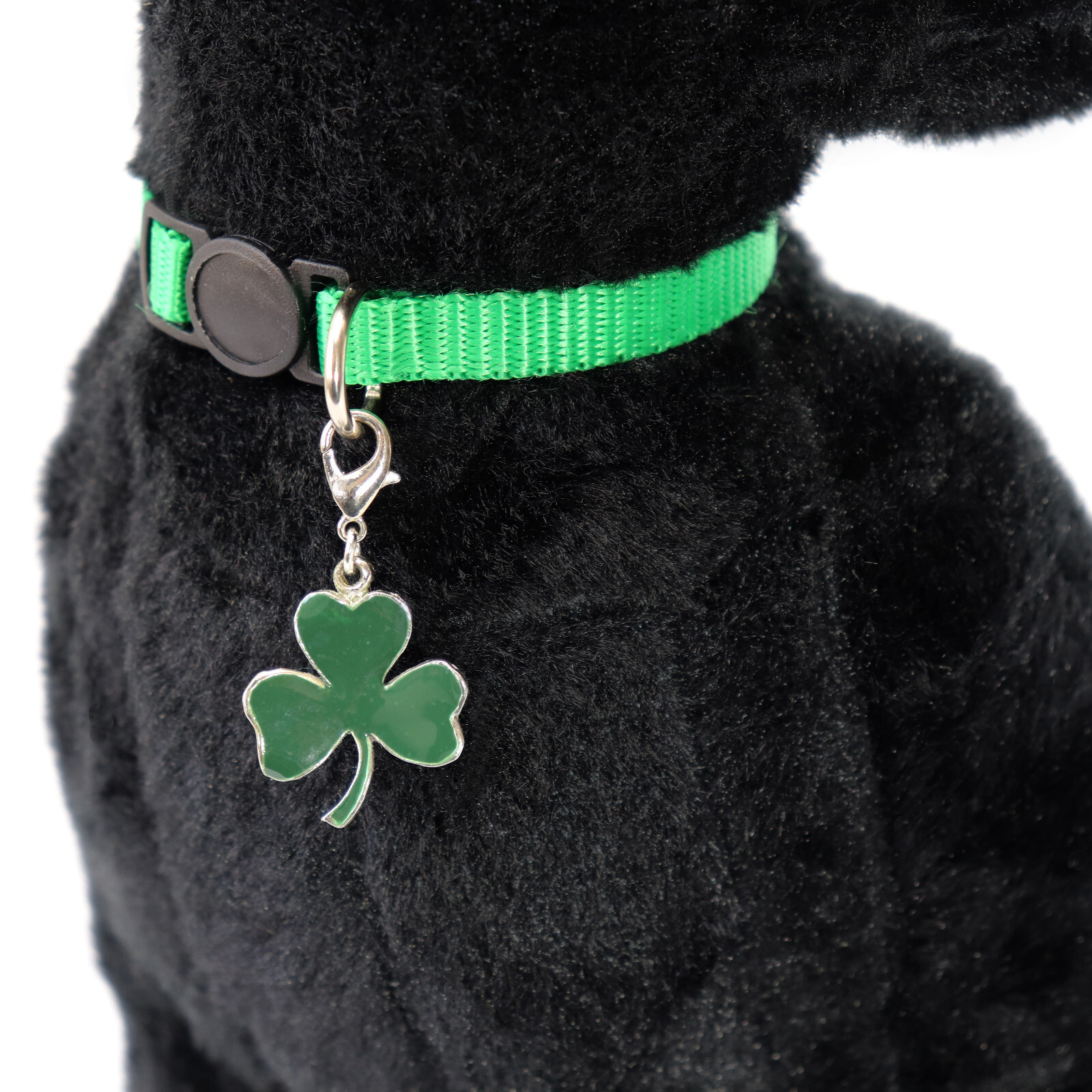 Green Cat Collar Green Shamrock Charm Safety Breakaway Adjustable Neck -CC-1037