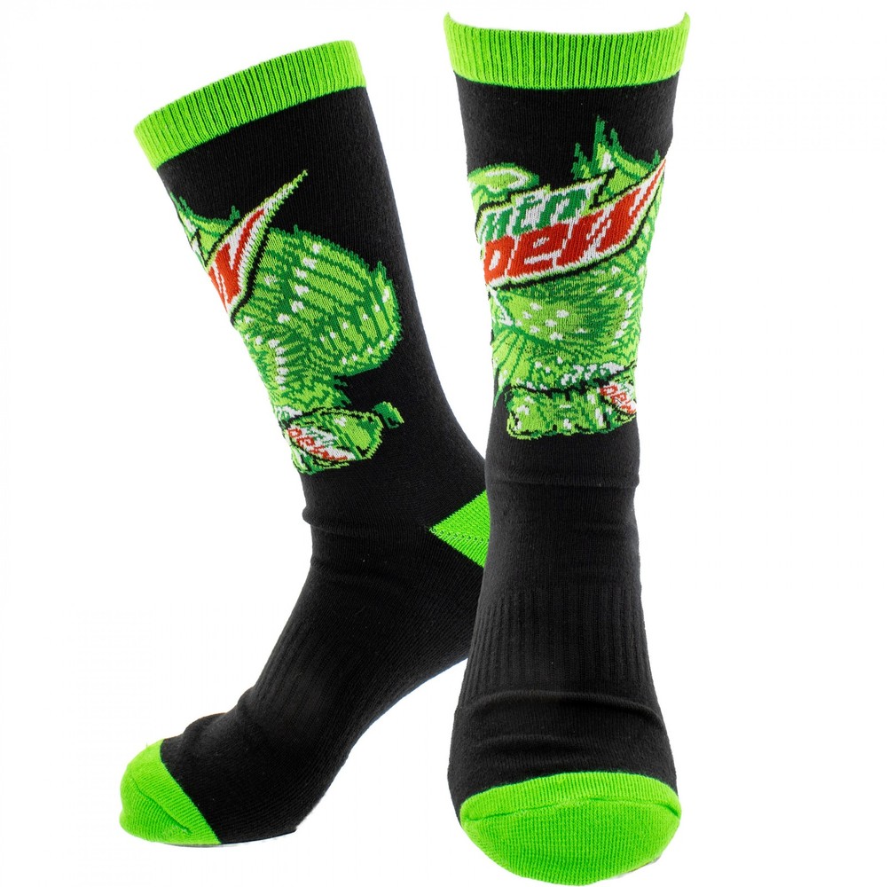 Mountain Dew Green Eagle Crew Socks in a Can Green