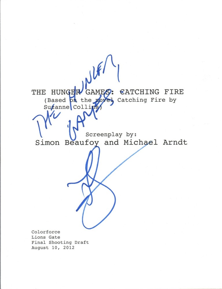 Francis Lawrence Signed Autographed THE HUNGER GAMES CATCHING FIRE Script COA