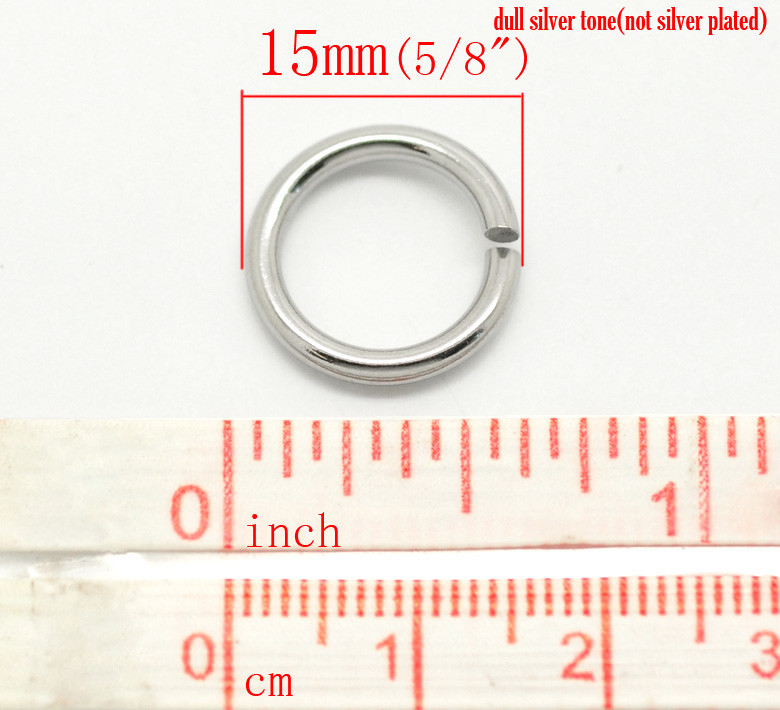Jump Rings 15mm - 10/20/50 Stainless Steel 12 Gauge Jumprings F8376
