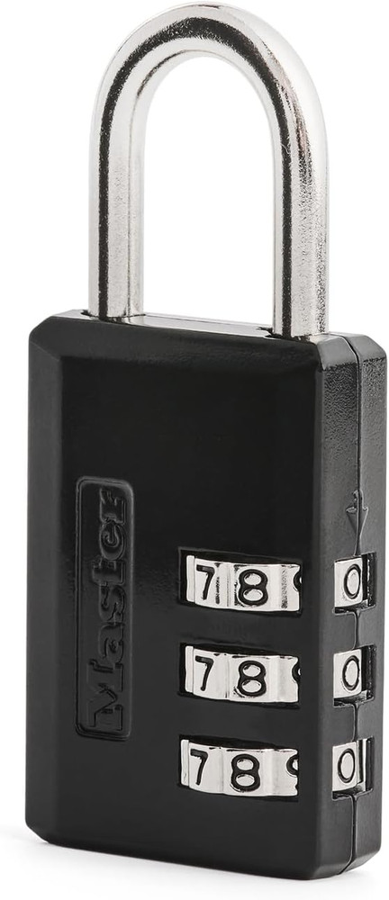 Black Combination Padlock, Indoor Gym Locker Lock with Customizable 3-Digit Code