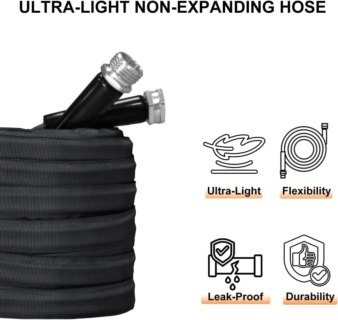 Garden Hose, Lightweight, Ultra Flexible, Durable, Kink-Free Garden Hose 50FT