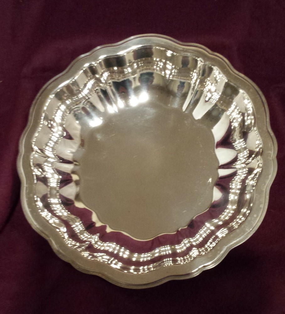 ONEIDA SILVERPLATE CHIPPENDALE BOWL 7-5/8" ROUND