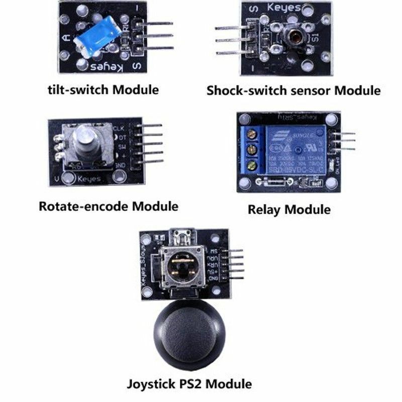 Ultimate 37 in 1 Sensor Modules Kit for Arduino Compatible, MCU Raspberry pi USA