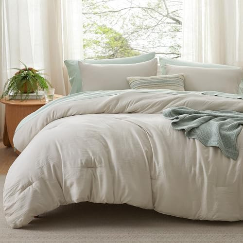 Size Comforter Set, Beige Soft Prewashed Bedding for All King 01 - Beige
