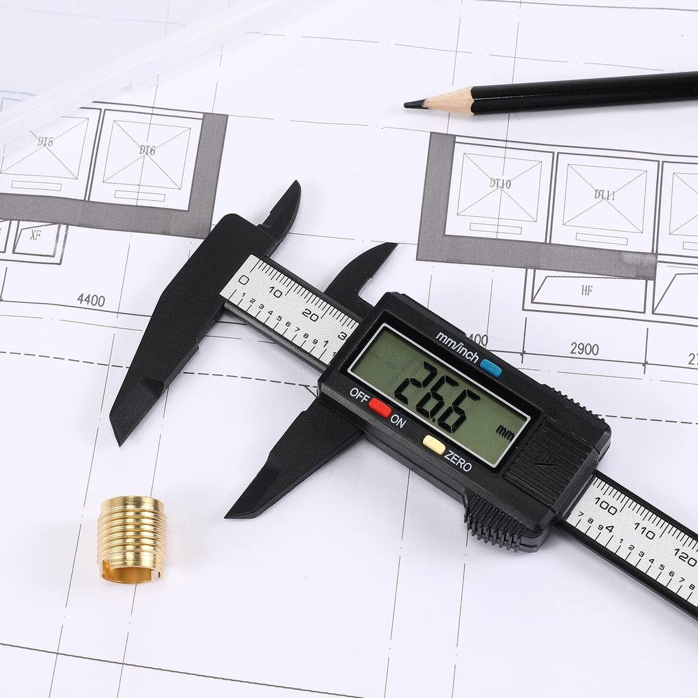 Simhevn Digital Caliper - Inch/MM Conversion, LCD Screen, 0-6" / 0-150mm
